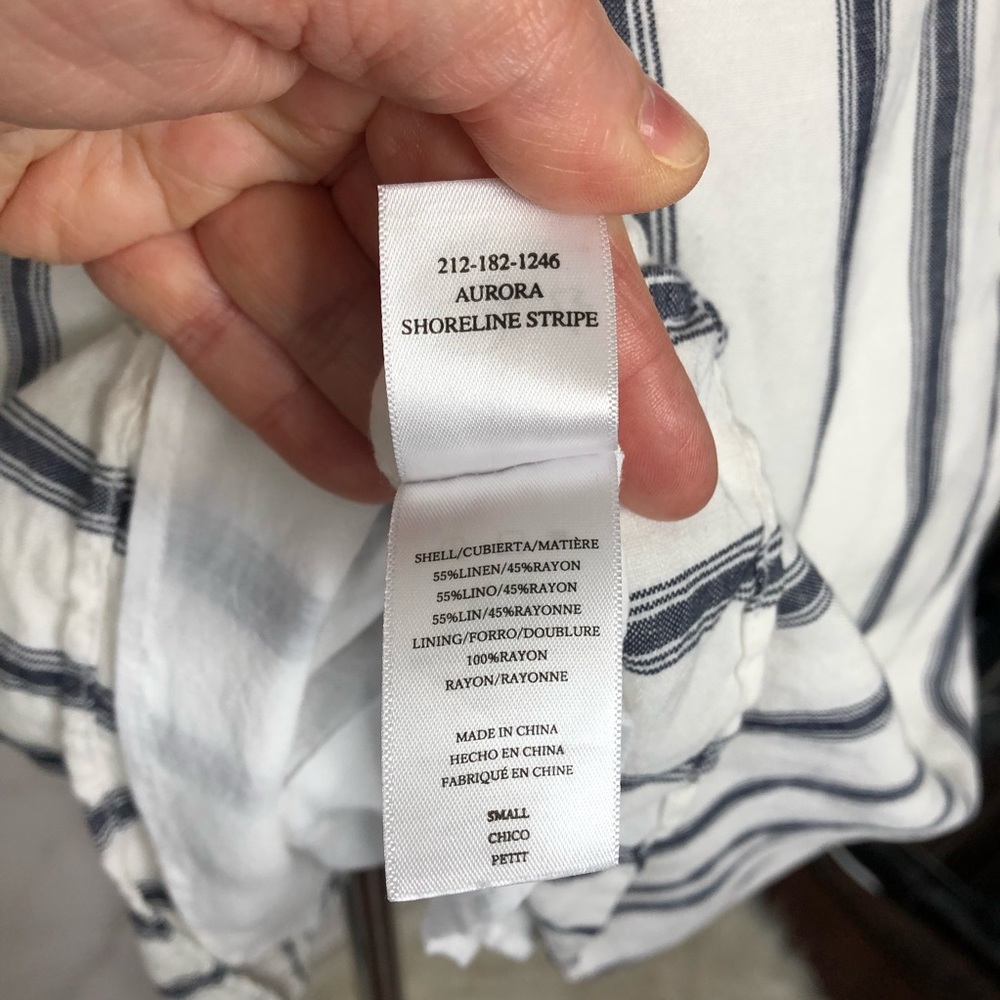 Rails Navy Striped Button Front Strappy Mini Dres… - image 5